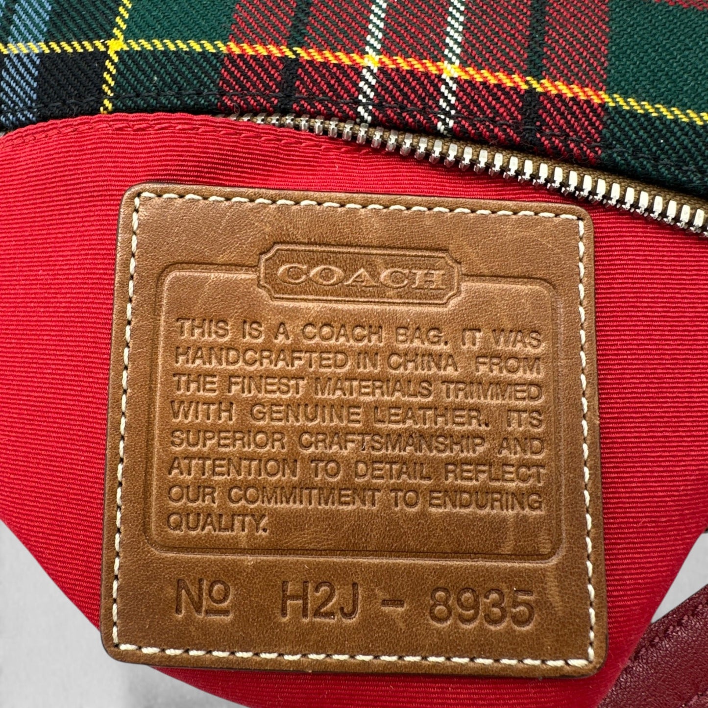 Vintage Coach 8935 Tartan Demi Shoulder Bag