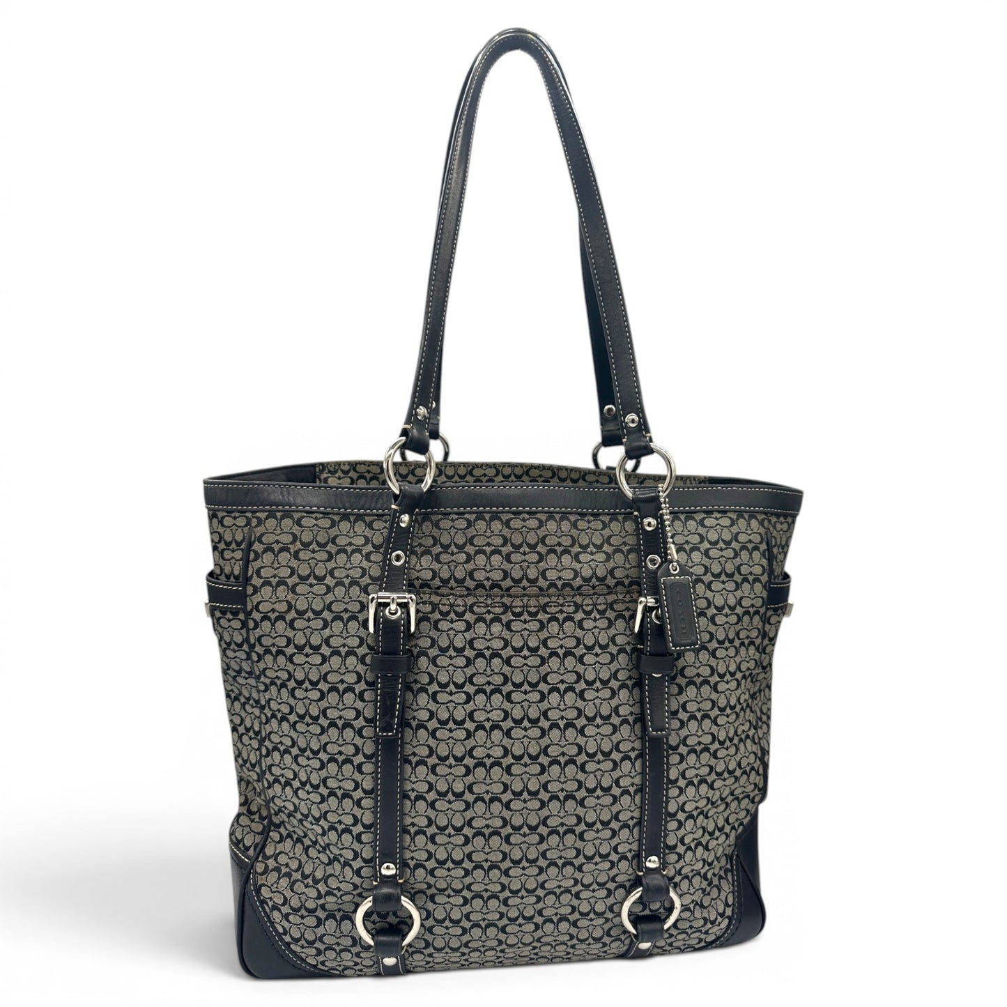 Vintage Coach F14692 Schwarze Monogramm-Tragetasche Schultertasche