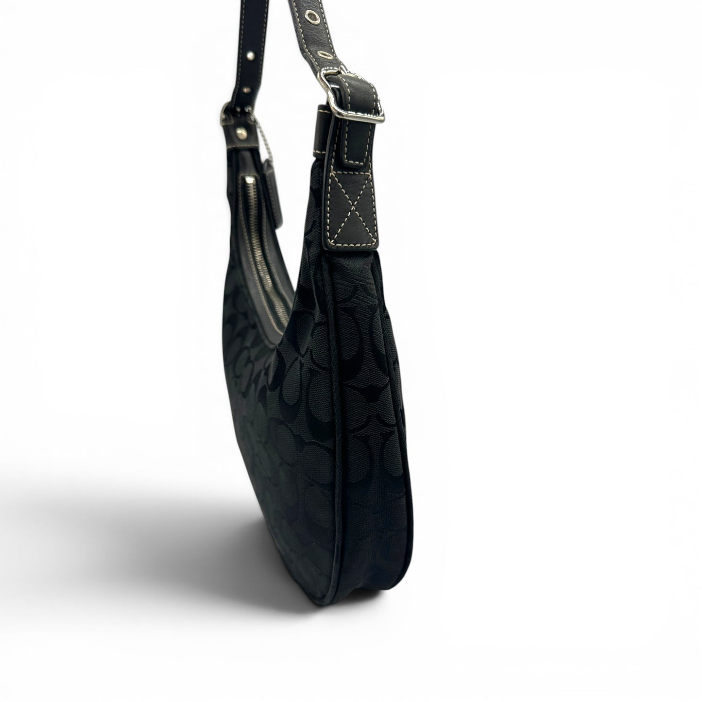 Sac bandoulière vintage Coach 6045 en forme de demi-lune
