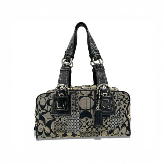 Vintage Coach F12317 Boston Patchwork Shoulder Bag