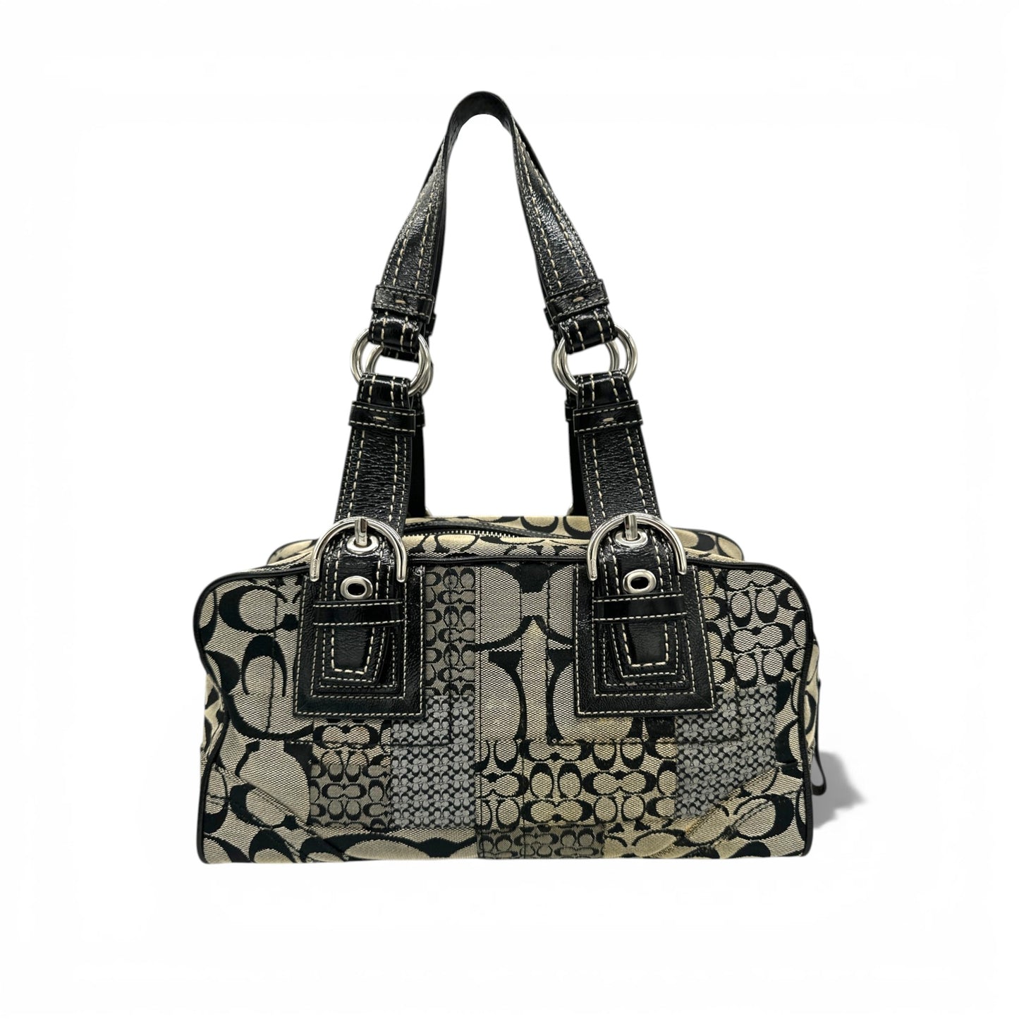 Vintage Coach F12317 Boston Patchwork Shoulder Bag