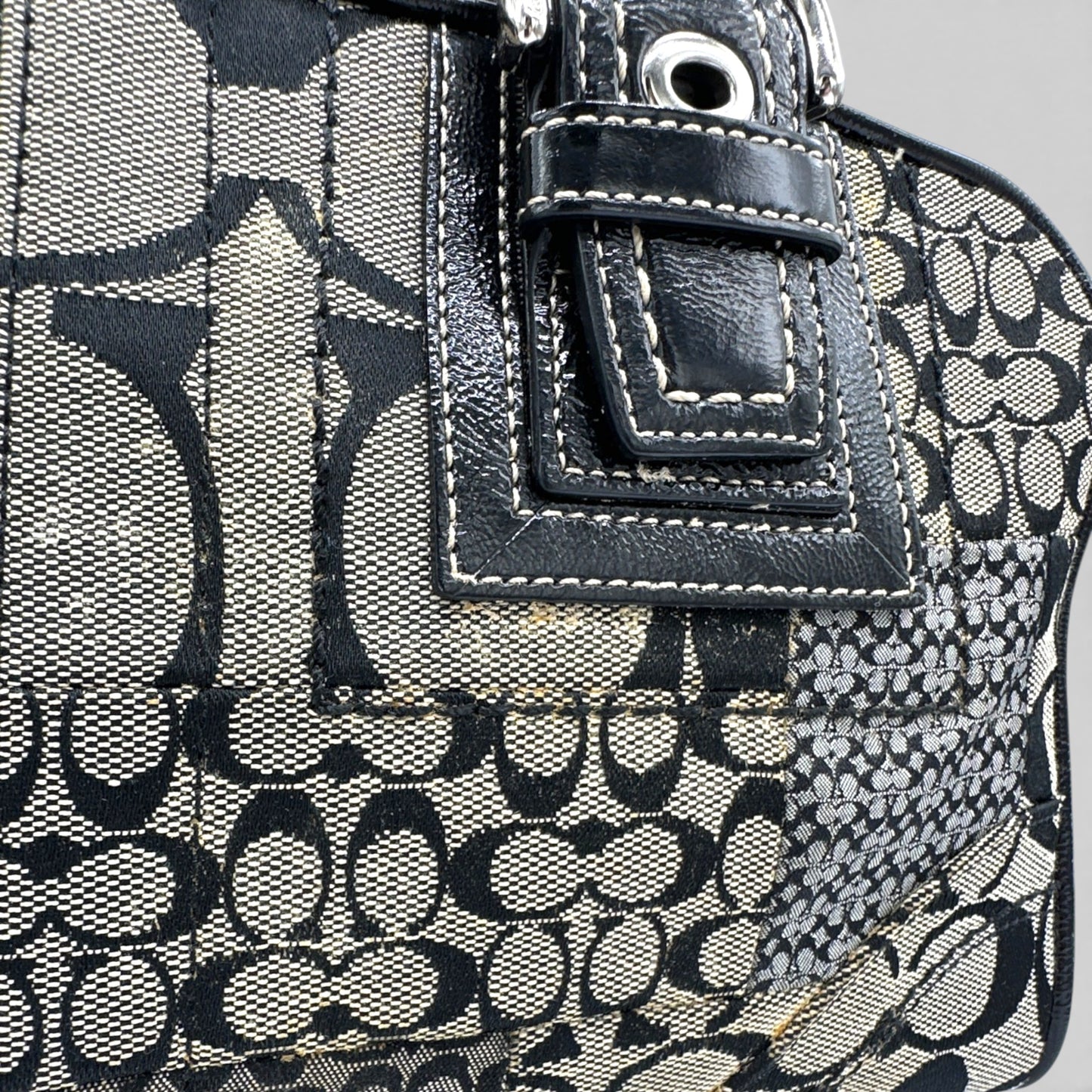 Vintage Coach F12317 Boston Patchwork Shoulder Bag