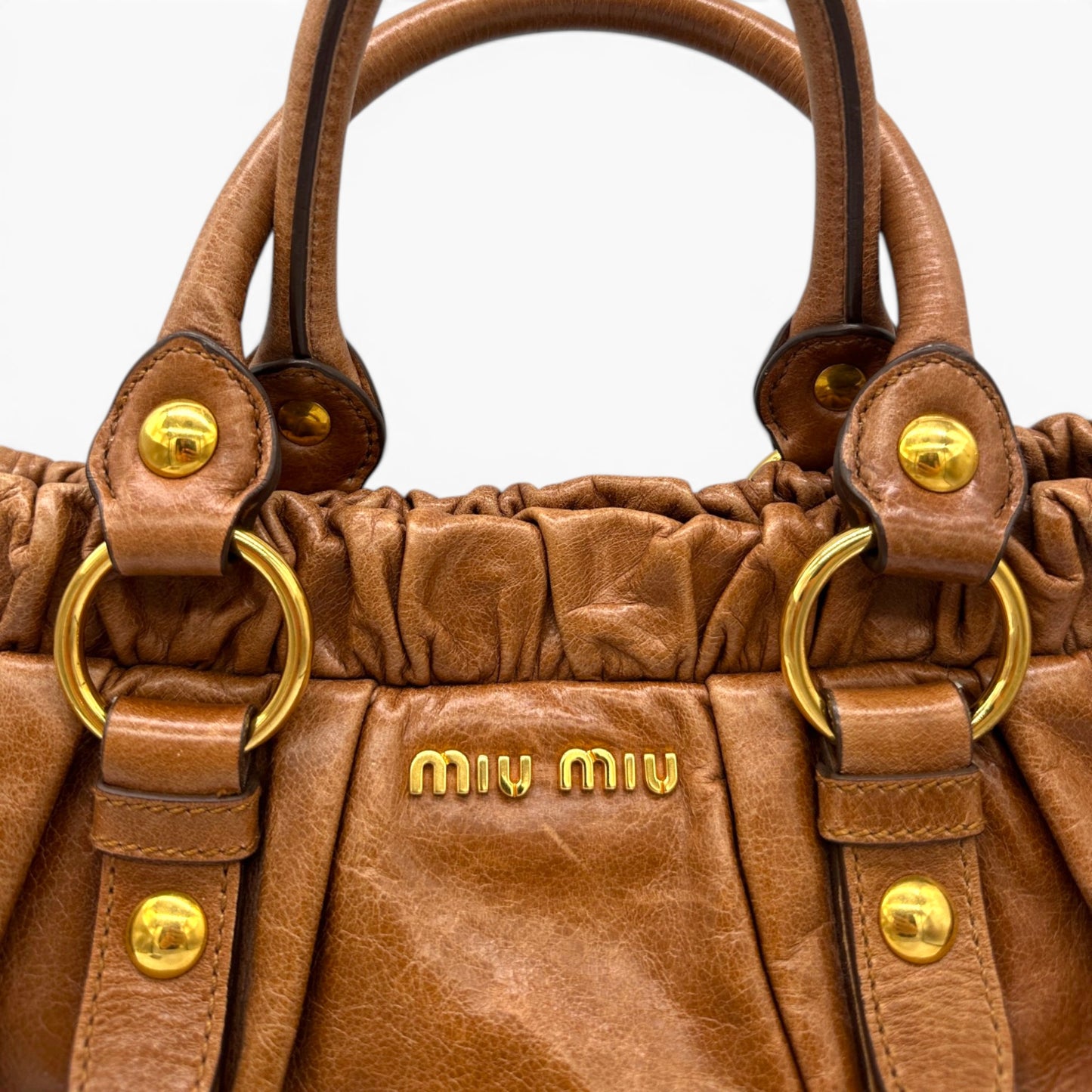 Vintage Miu Miu Vitello Lux 2-Wege-Handtasche