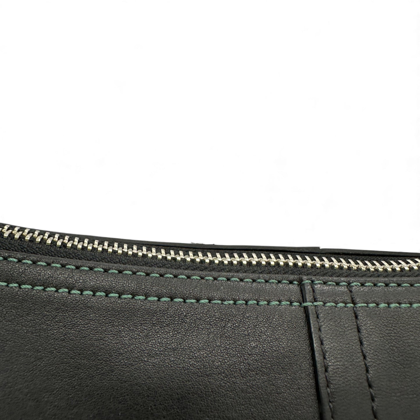 Vintage Coach 8A64 Black Leather Baguette Shoulder Bag