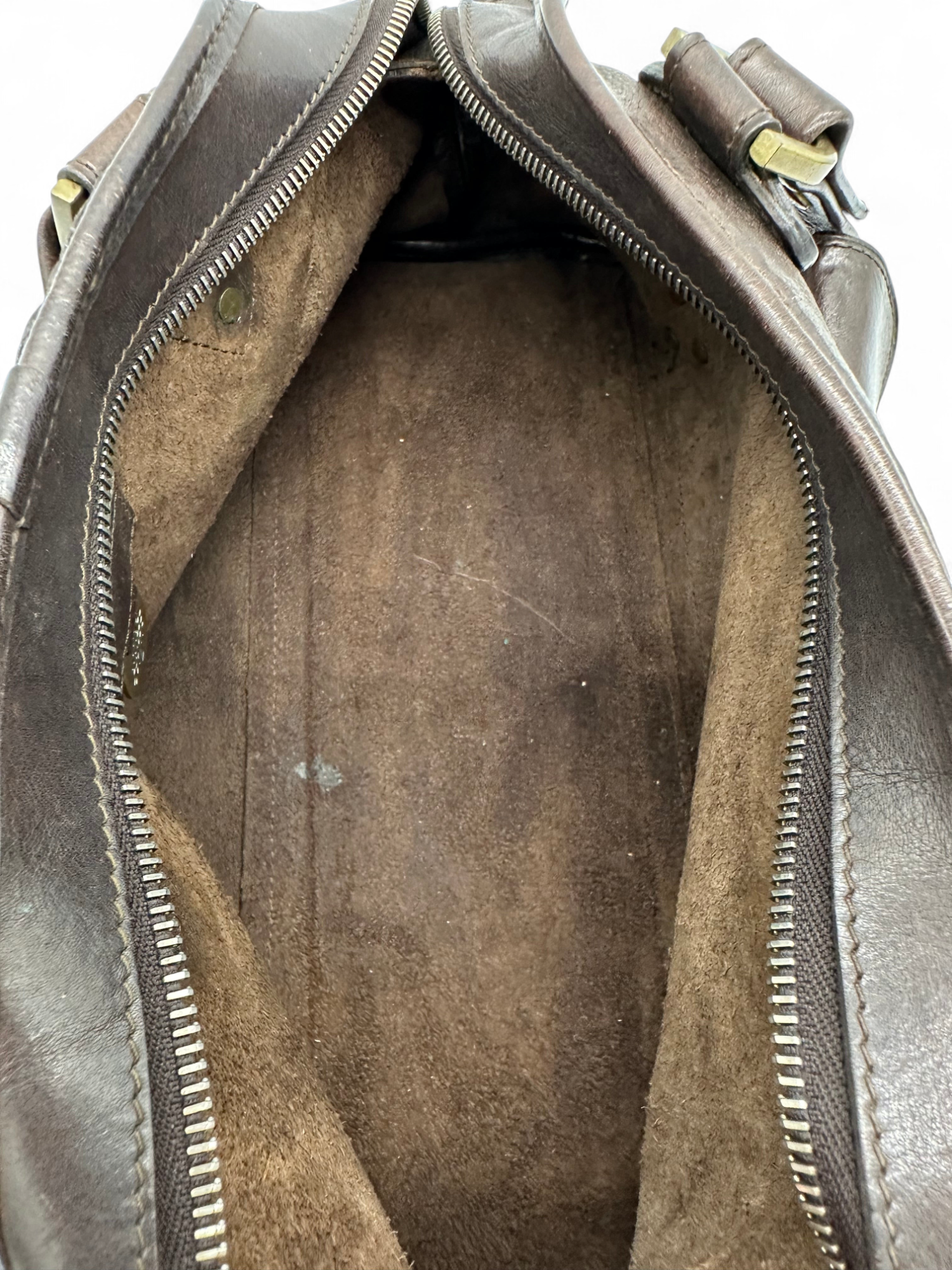 Vintage Mulberry Knightsbridge Turnlock Handbag in Chocolate Brown Leather - Thanks it's Vintage