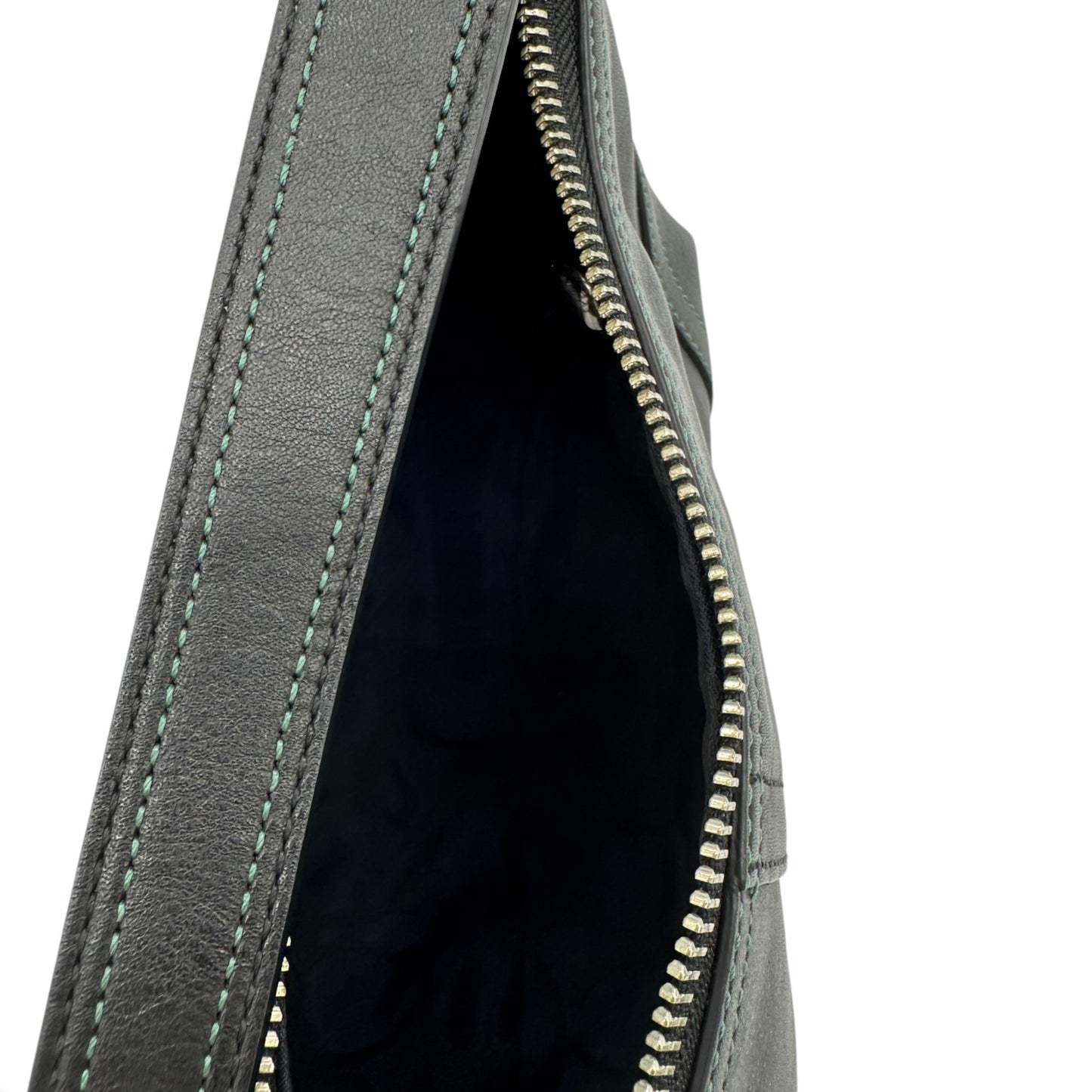 Vintage Coach 8A64 Black Leather Baguette Shoulder Bag