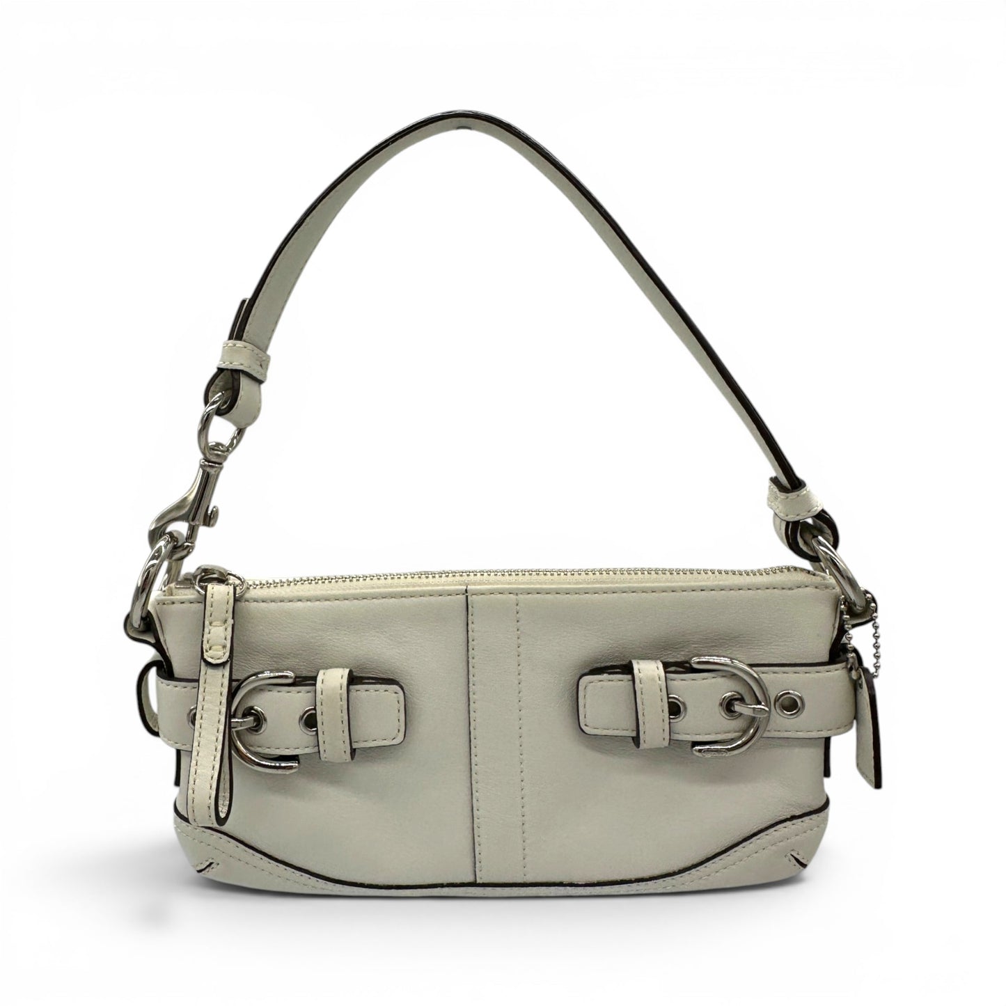 Vintage Coach Mini Soho 7542 Schultertasche aus weißem Leder