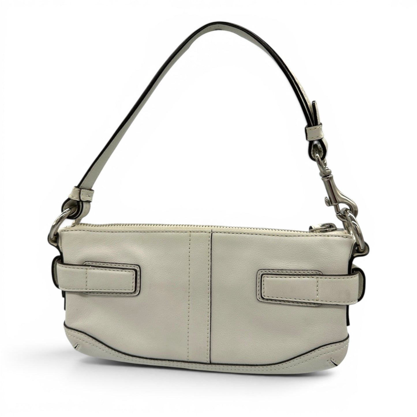 Vintage Coach Mini Soho 7542 Schultertasche aus weißem Leder
