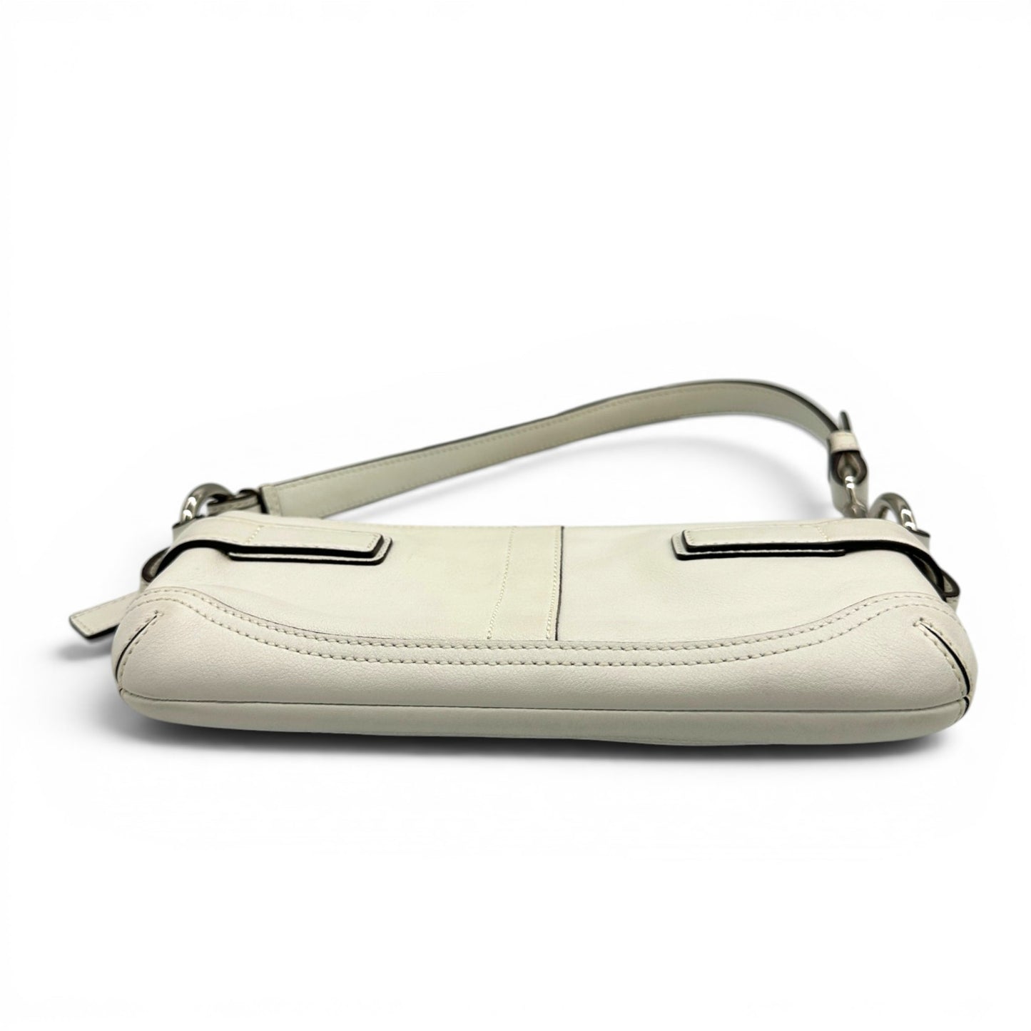 Vintage Coach Mini Soho 7542 Schultertasche aus weißem Leder
