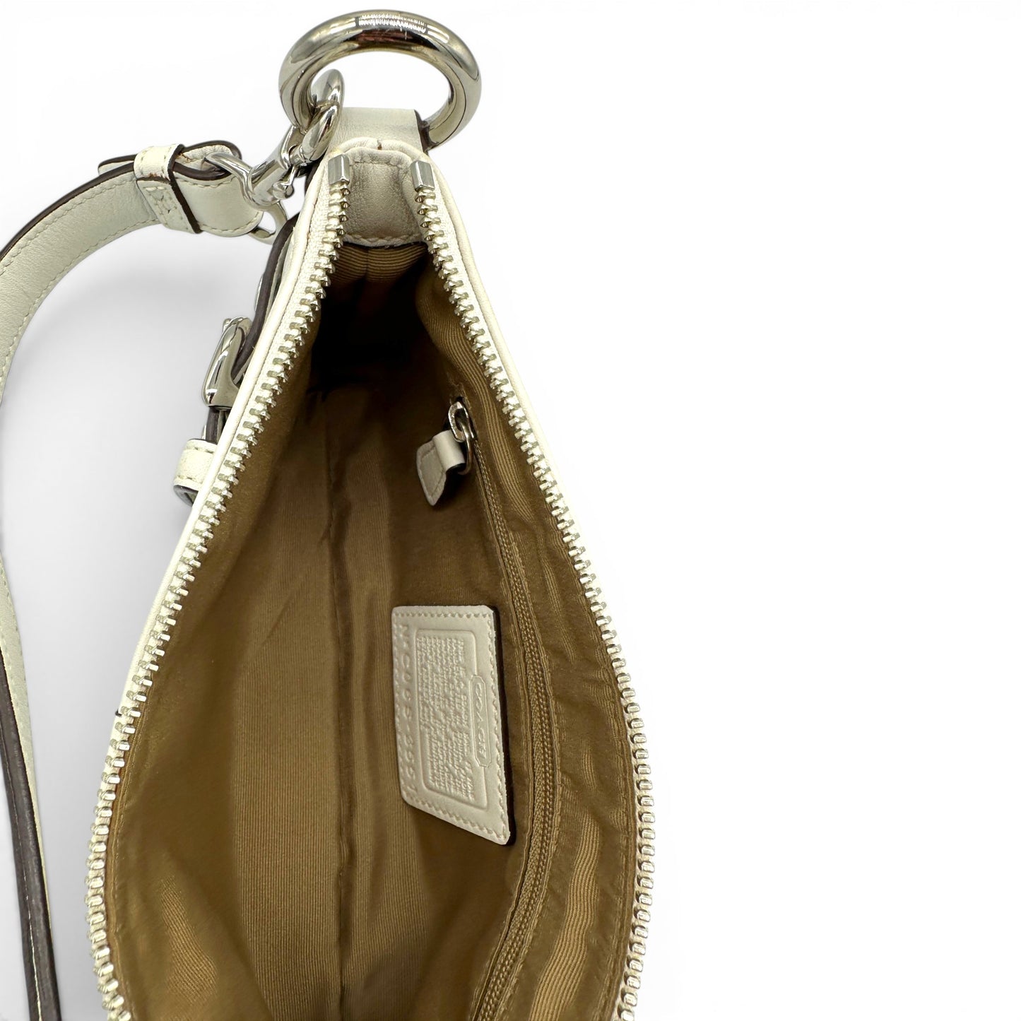 Vintage Coach Mini Soho 7542 Schultertasche aus weißem Leder