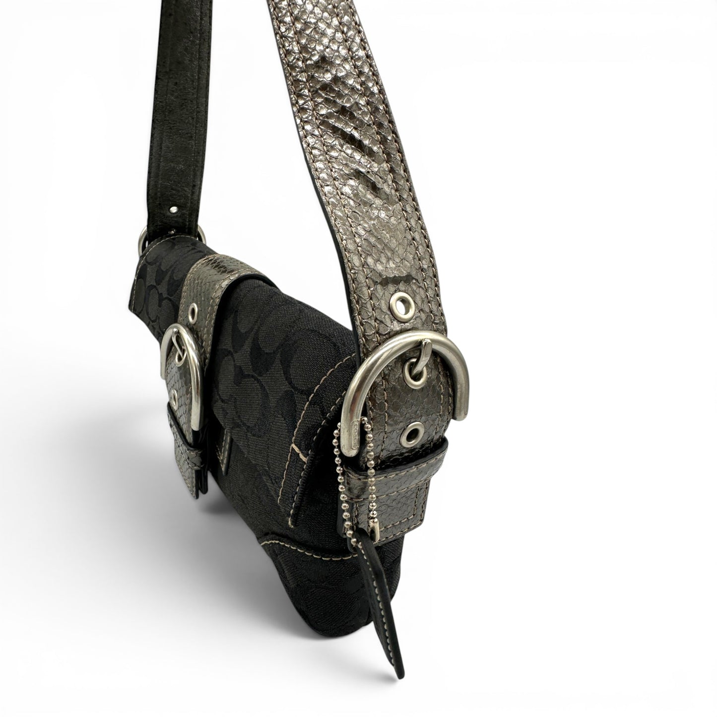 Vintage Coach 8K38 Python Trim Soho Shoulder Bag