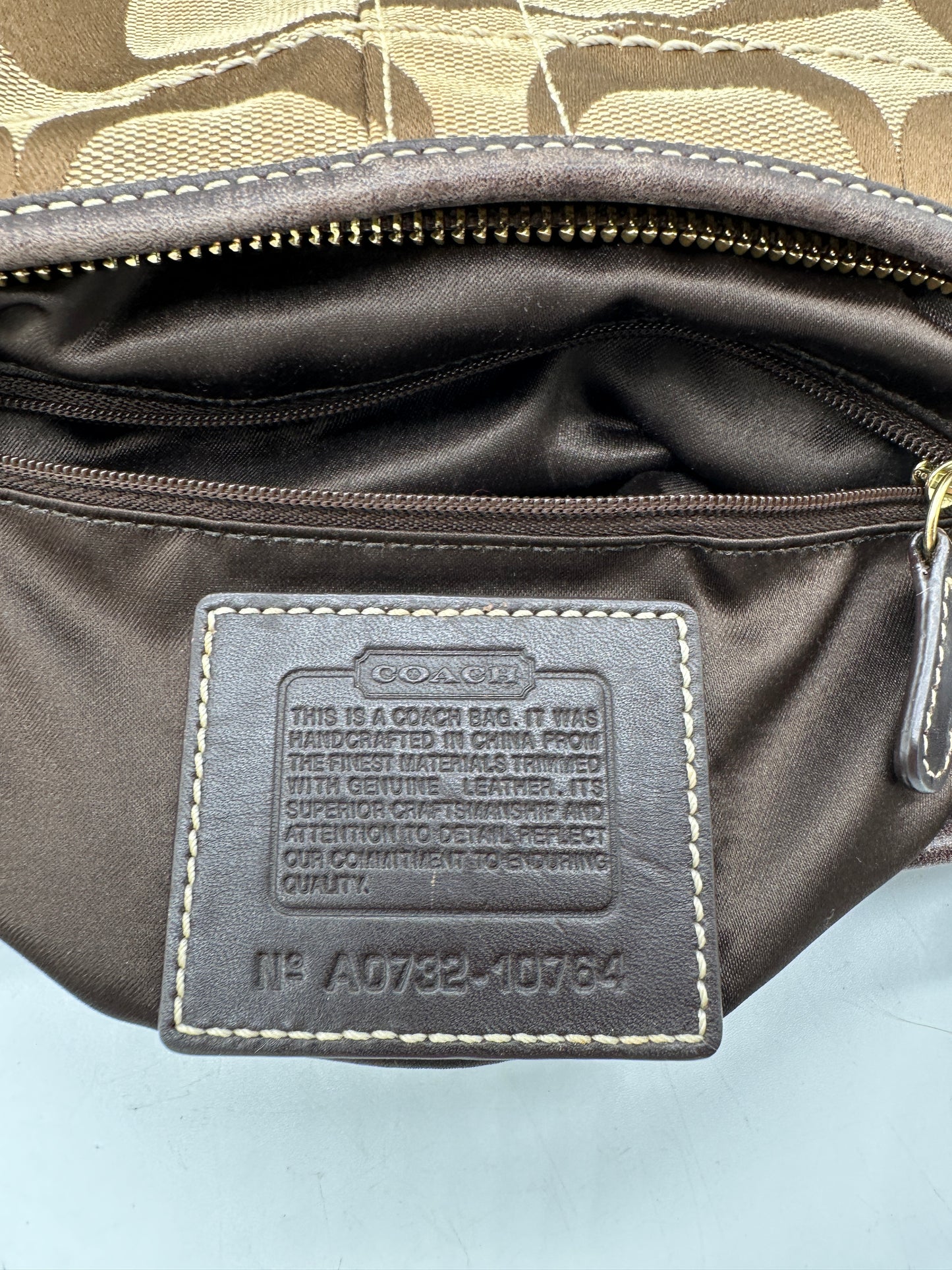 Vintage Coach 10772 Braune Monogram Ergo Schultertasche