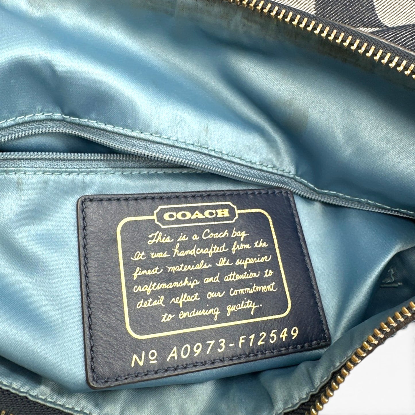 Vintage Coach F11179 Denim Tote Schultertasche