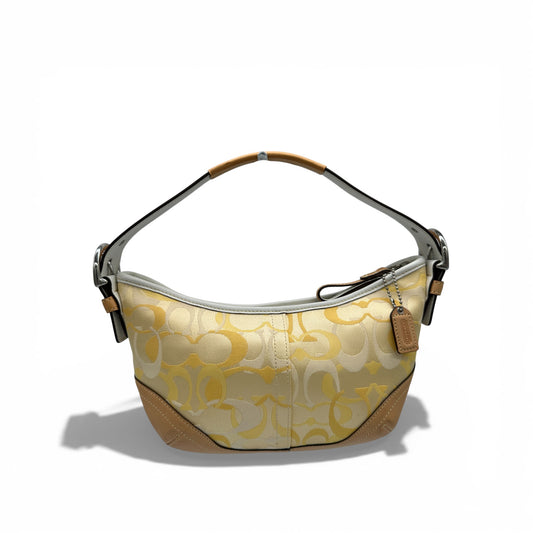 Vintage Coach 1850 Yellow Optic Monogram Shoulder Bag