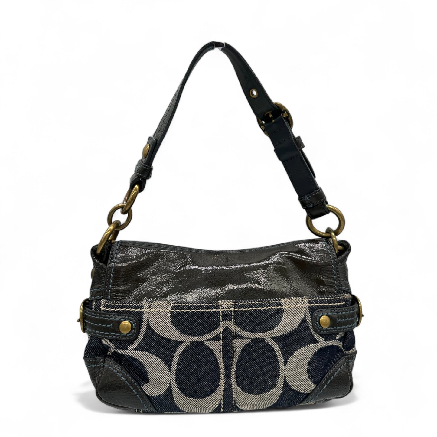 Vintage Coach 12535 Bleecker Denim Monogram Shoulder Bag