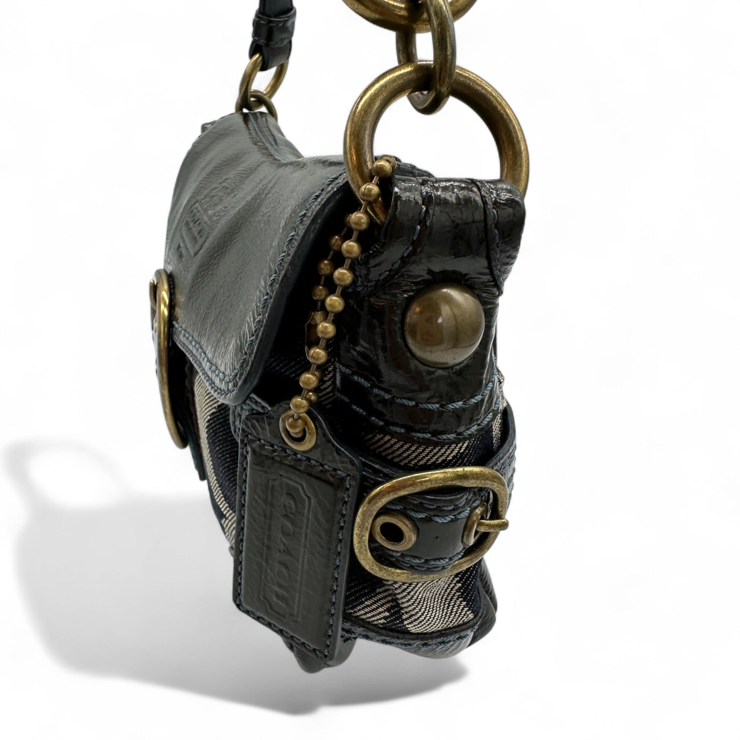 Vintage Coach 12535 Bleecker Denim Monogram Shoulder Bag
