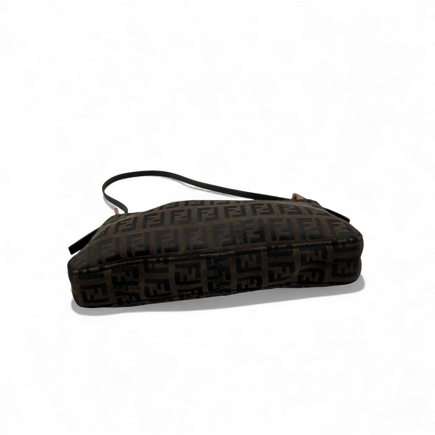 Vintage Fendi Zucchino Brown Pochette Shoulder Bag