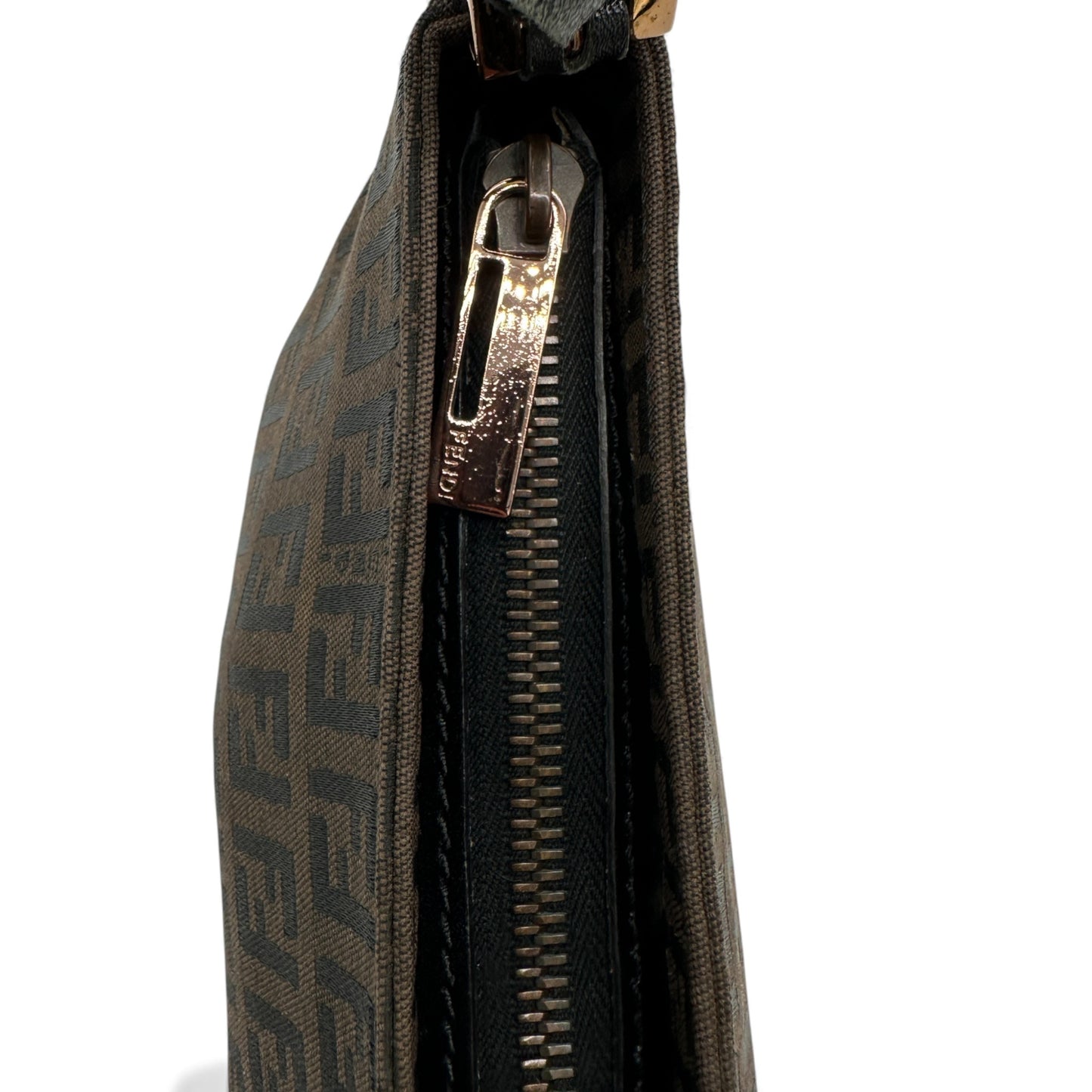 Vintage Fendi Zucchino Brown Pochette Shoulder Bag