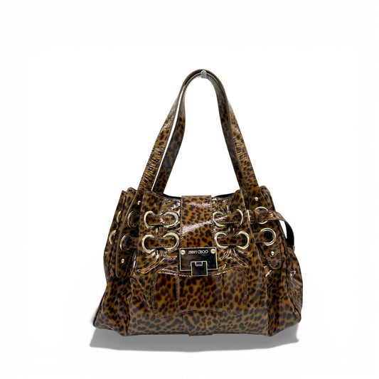Jimmy Choo Ramona Leopard Patent Tote