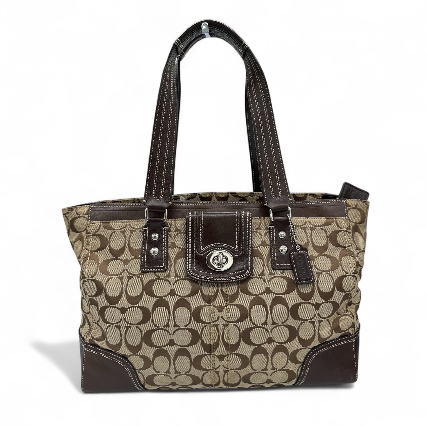 Vintage Coach F13974 Turnlock Tote Shoulder Bag