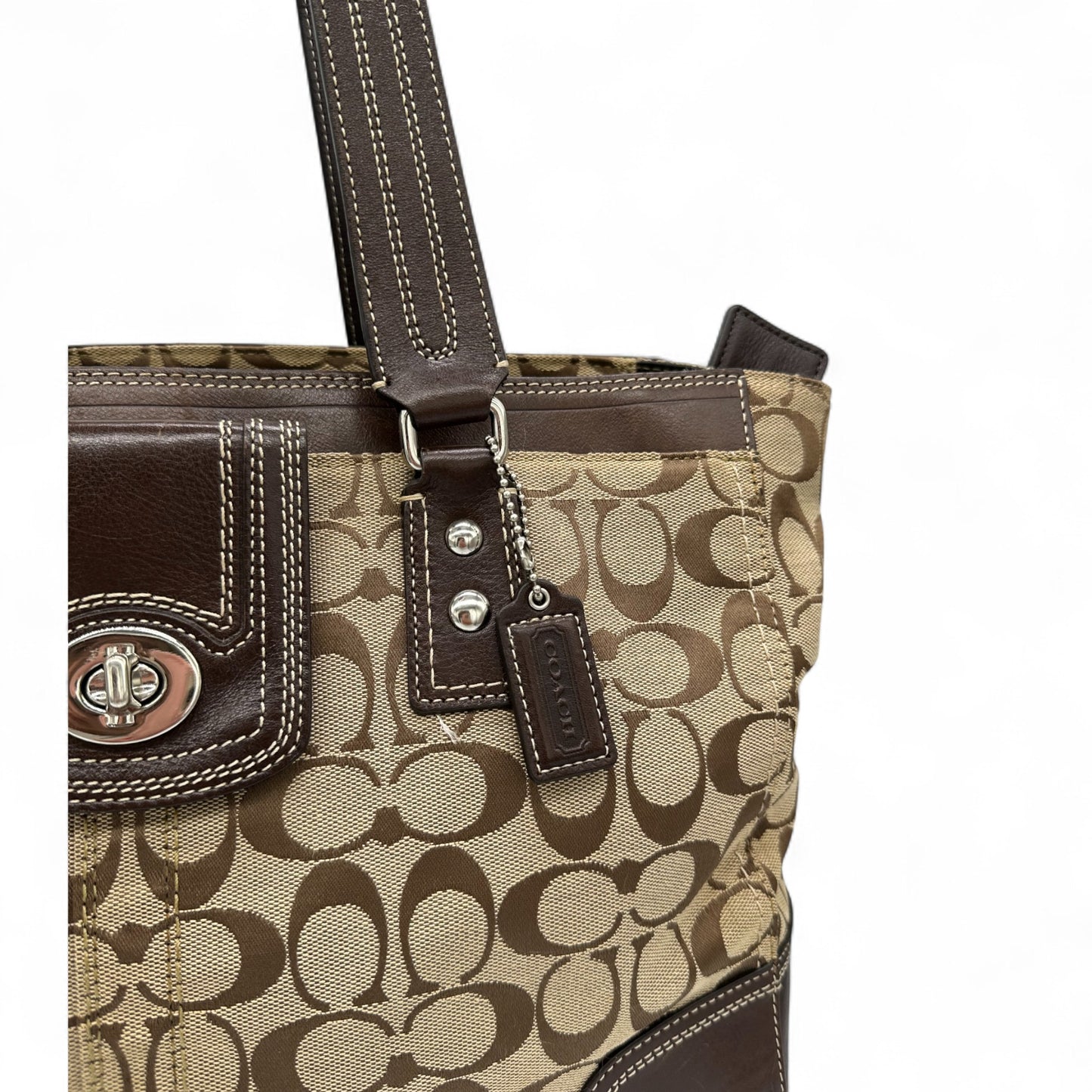 Vintage Coach F13974 Turnlock Tote Shoulder Bag