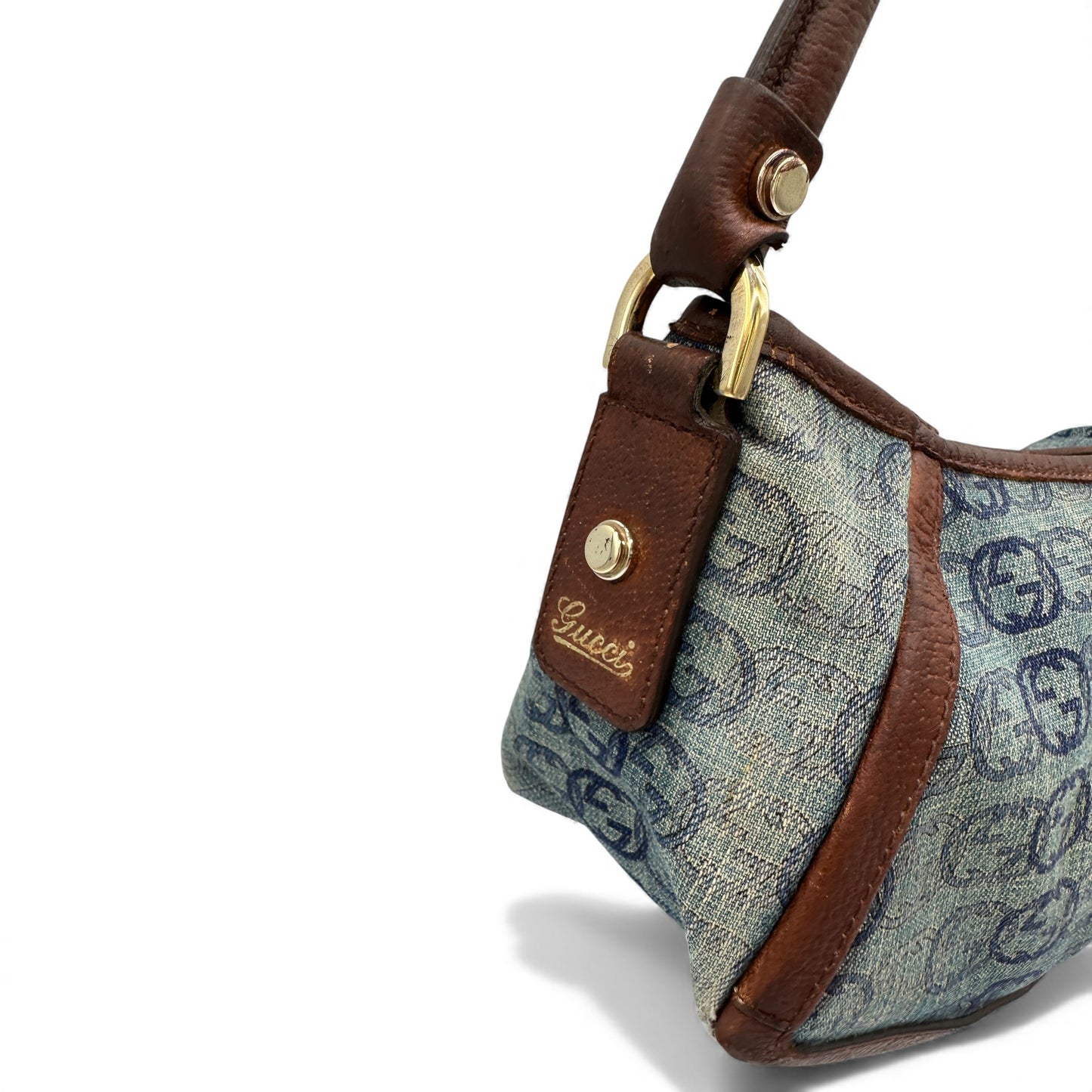 Vintage Gucci Abbey 130939 Denim Shoulder Bag