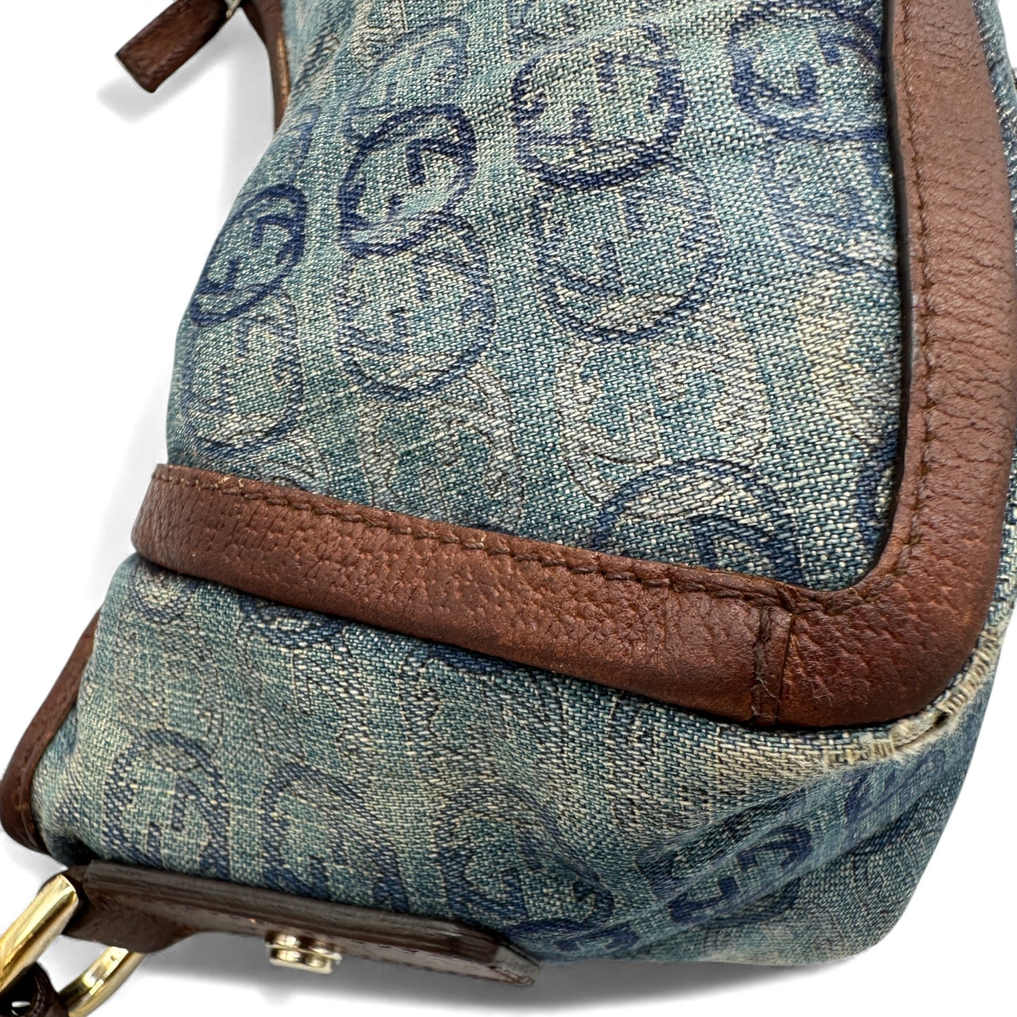 Vintage Gucci Abbey 130939 Denim Shoulder Bag