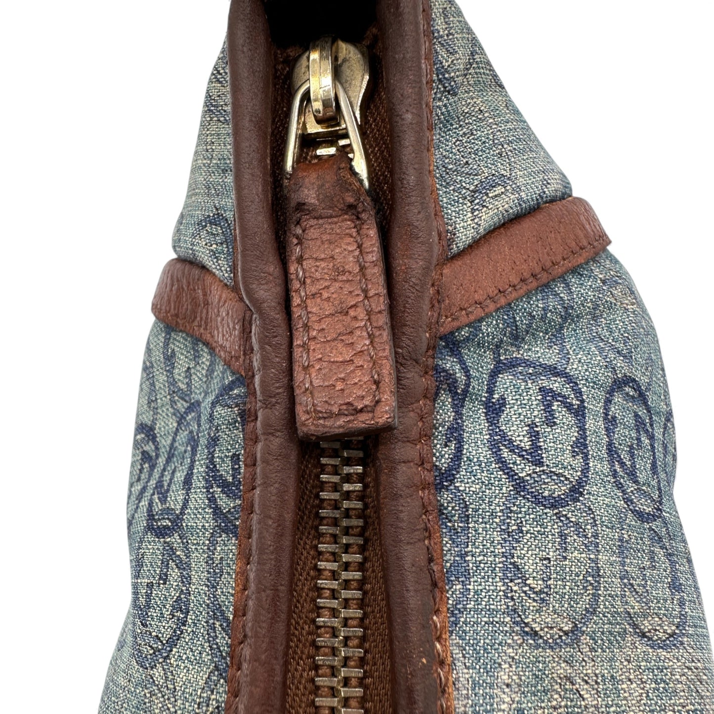 Vintage Gucci Abbey 130939 Denim Shoulder Bag