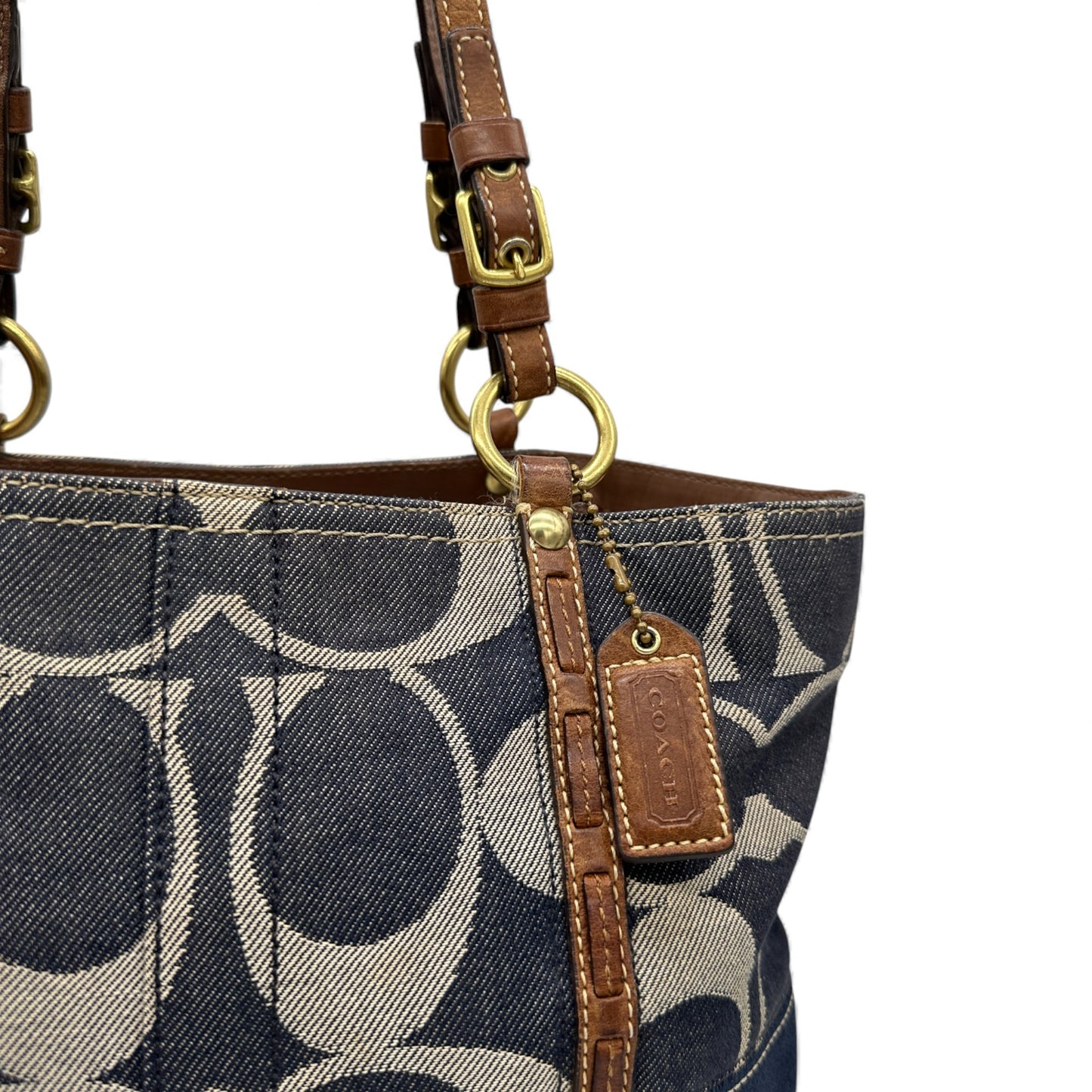 Vintage Coach 11179 Denim Tote Shoulder Bag