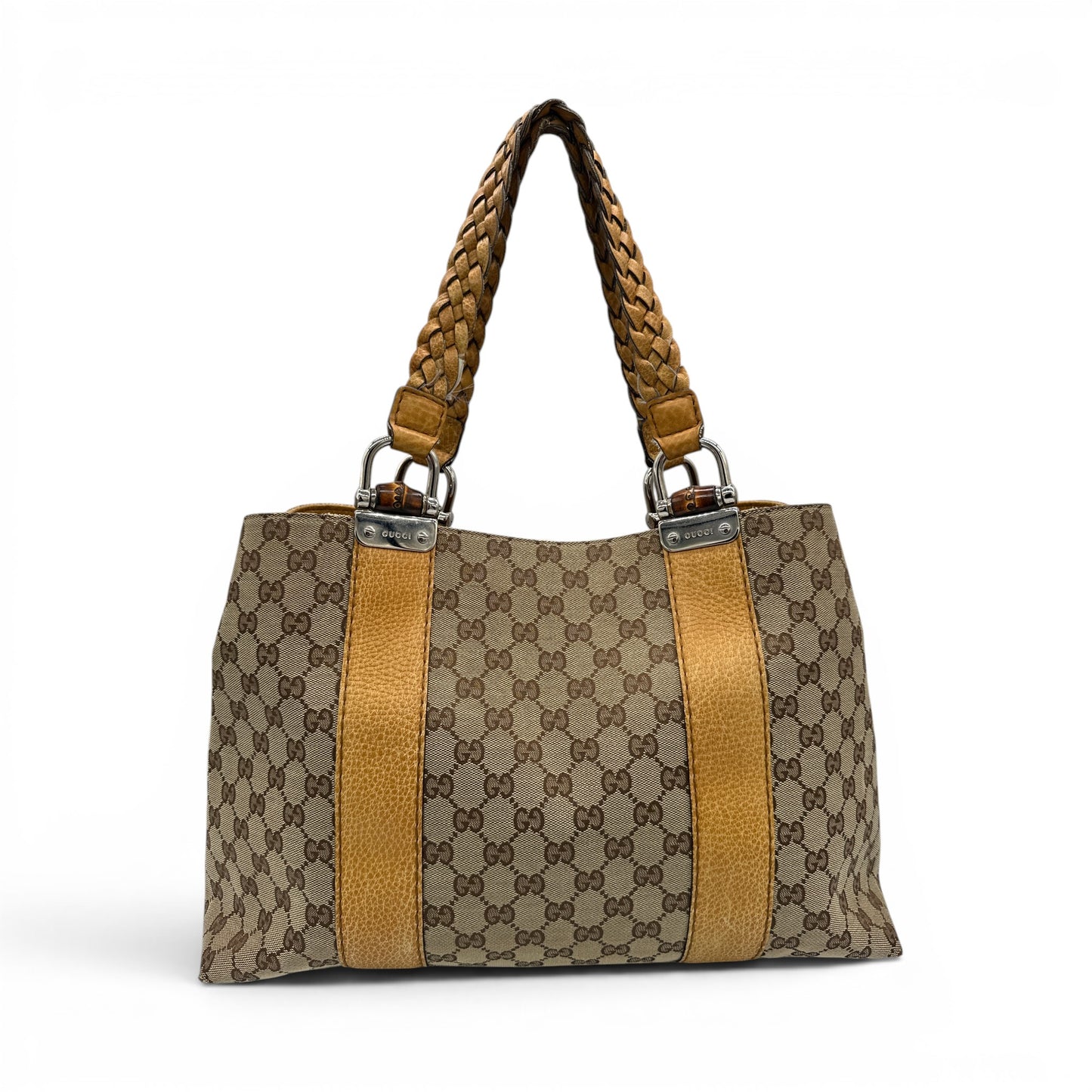 Vintage Gucci Bamboo Tote Shopper Bag