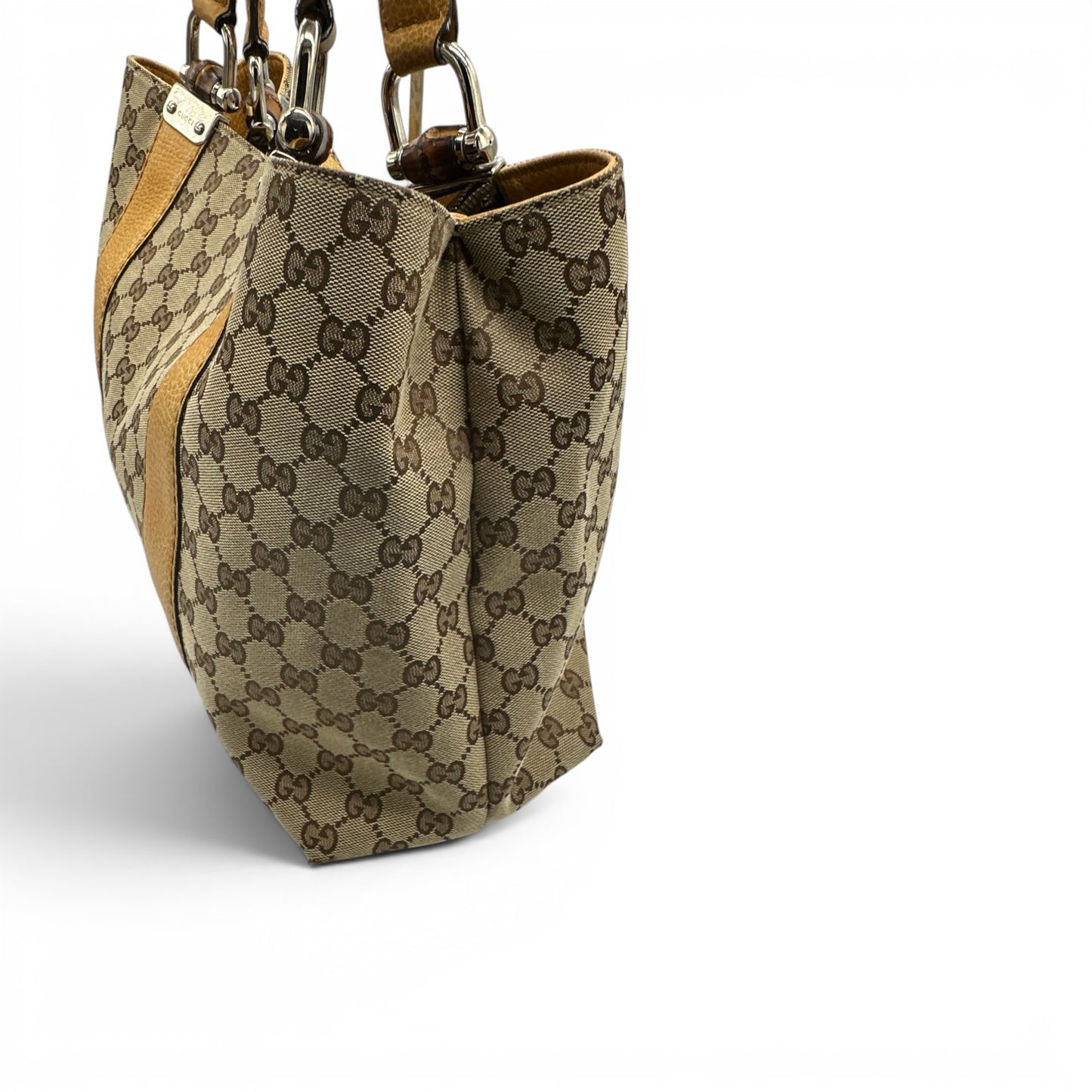 Vintage Gucci Bamboo Tote Shopper Bag