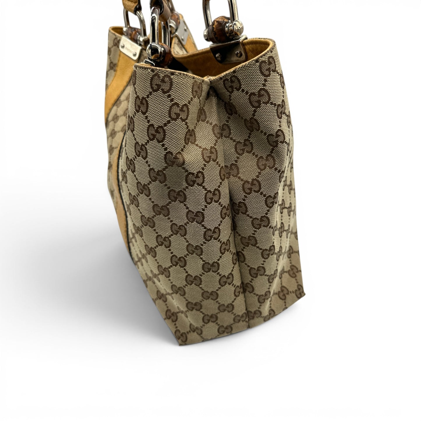Vintage Gucci Bamboo Tote Shopper Bag