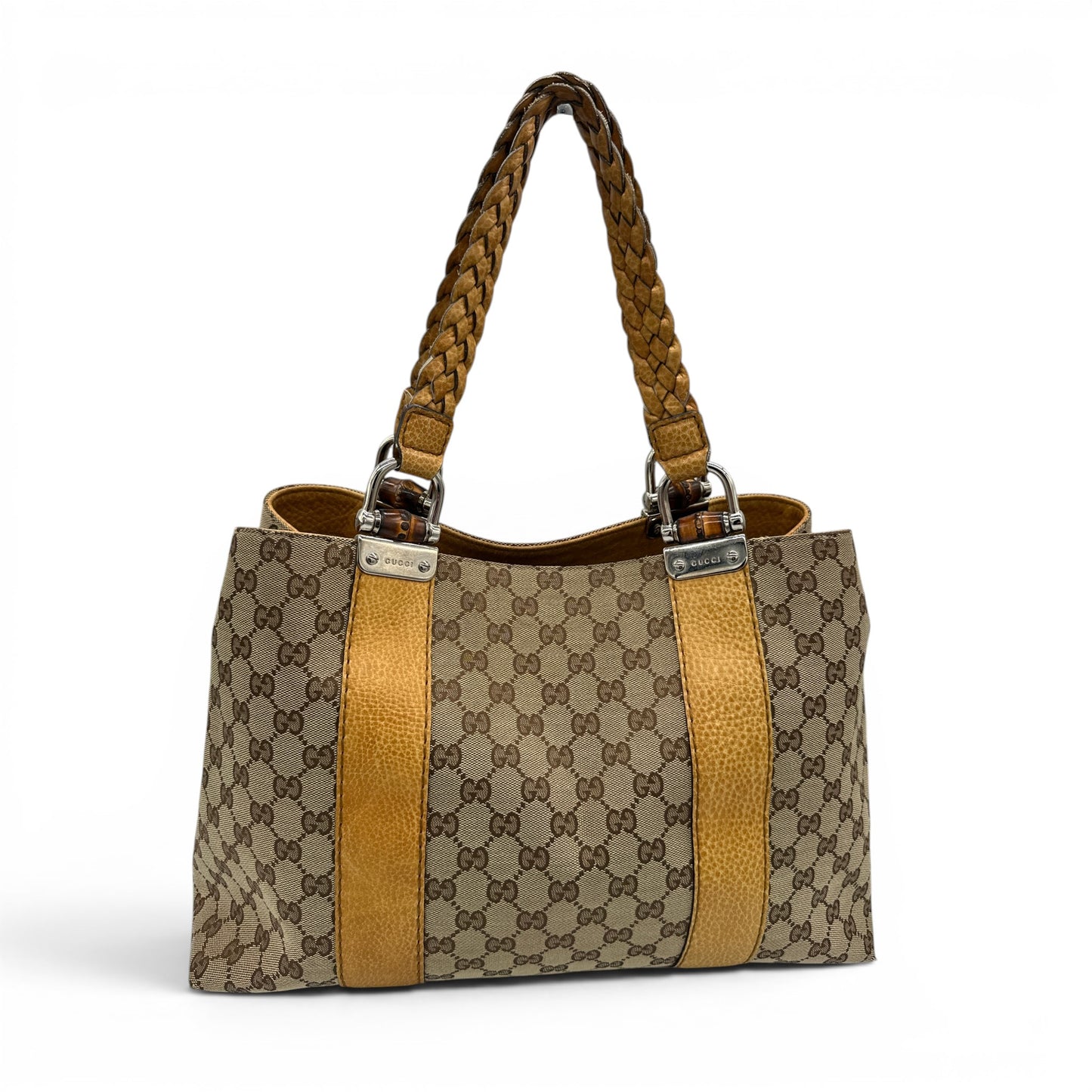 Vintage Gucci Bamboo Tote Shopper Bag