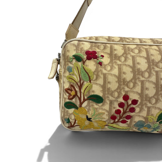 Vintage Christian Dior Trotter Floral Embroidered Camera Bag