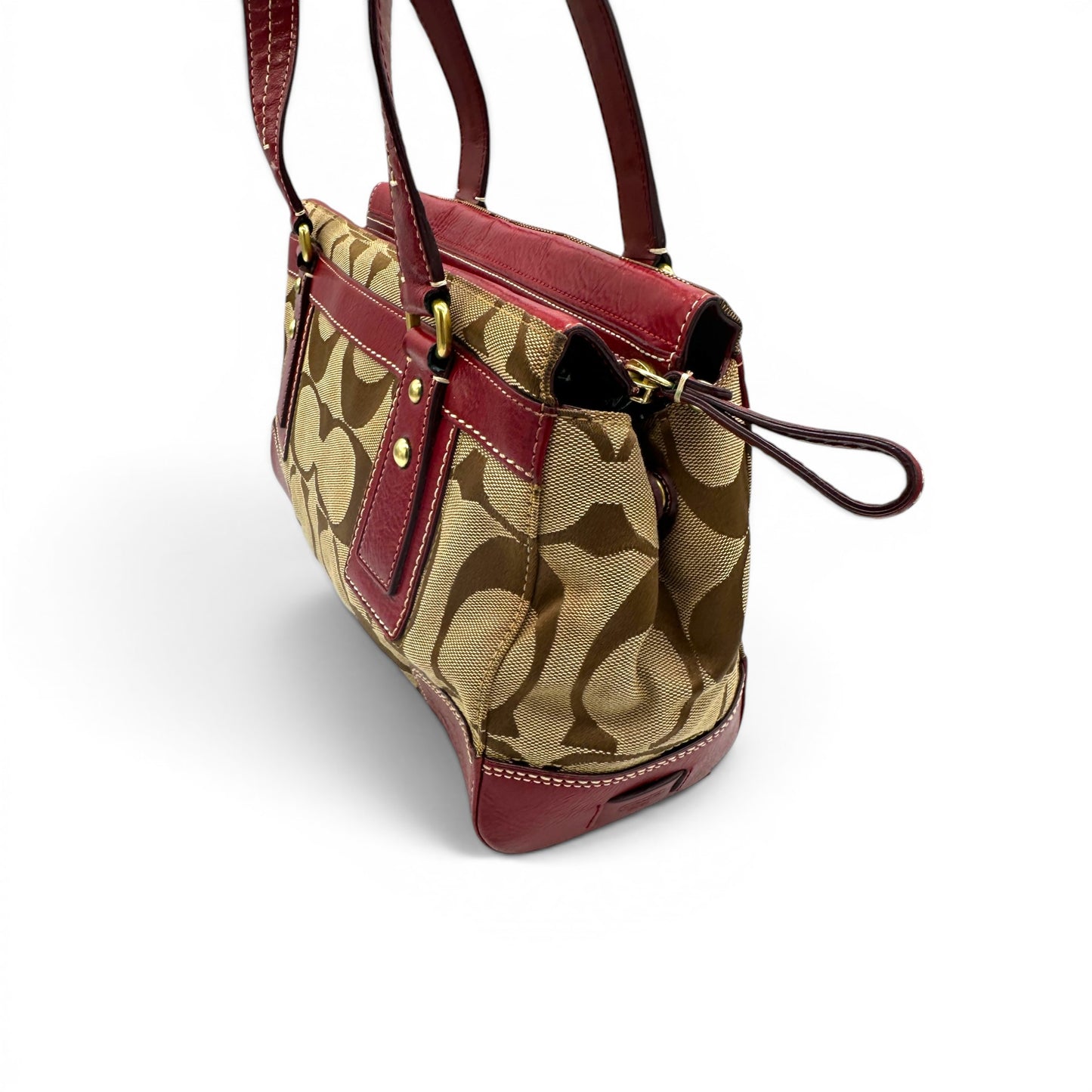 Vintage Coach 11071 Turnlock Monogram Handtasche