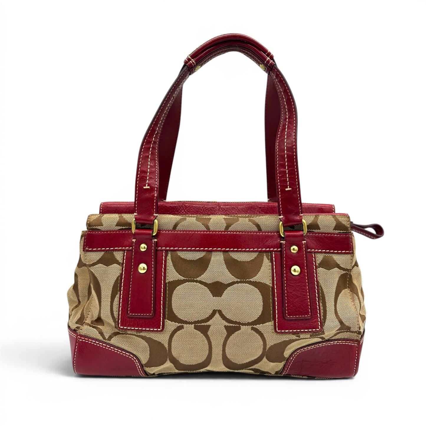 Vintage Coach 11071 Turnlock Monogram Handtasche