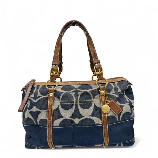 Vintage Coach 11183 Denim Monogram Boston Shoulder Bag