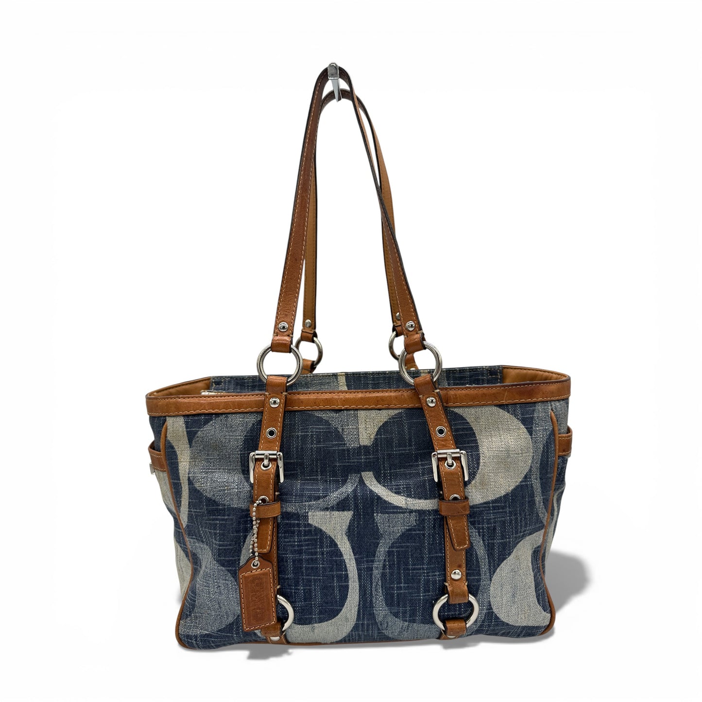 Vintage Coach F13810 Denim Tote Shoulder Bag