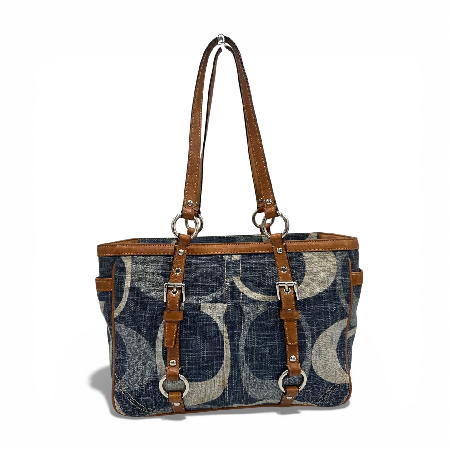 Vintage Coach F13810 Denim Tote Shoulder Bag