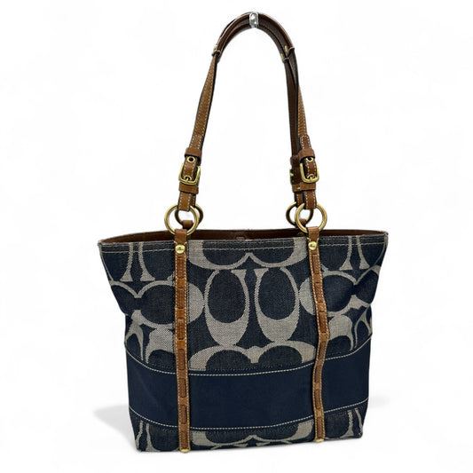 Vintage Coach F11179 Denim Monogram Tote Bag