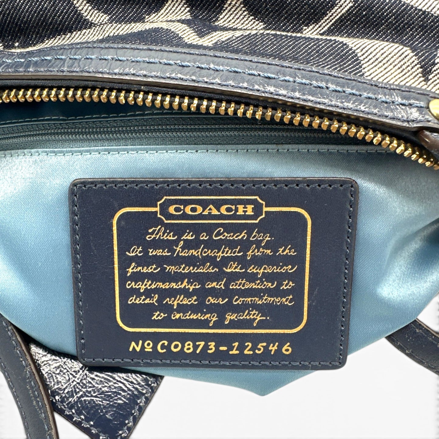 Vintage Coach 12546 Denim Tote Schultertasche