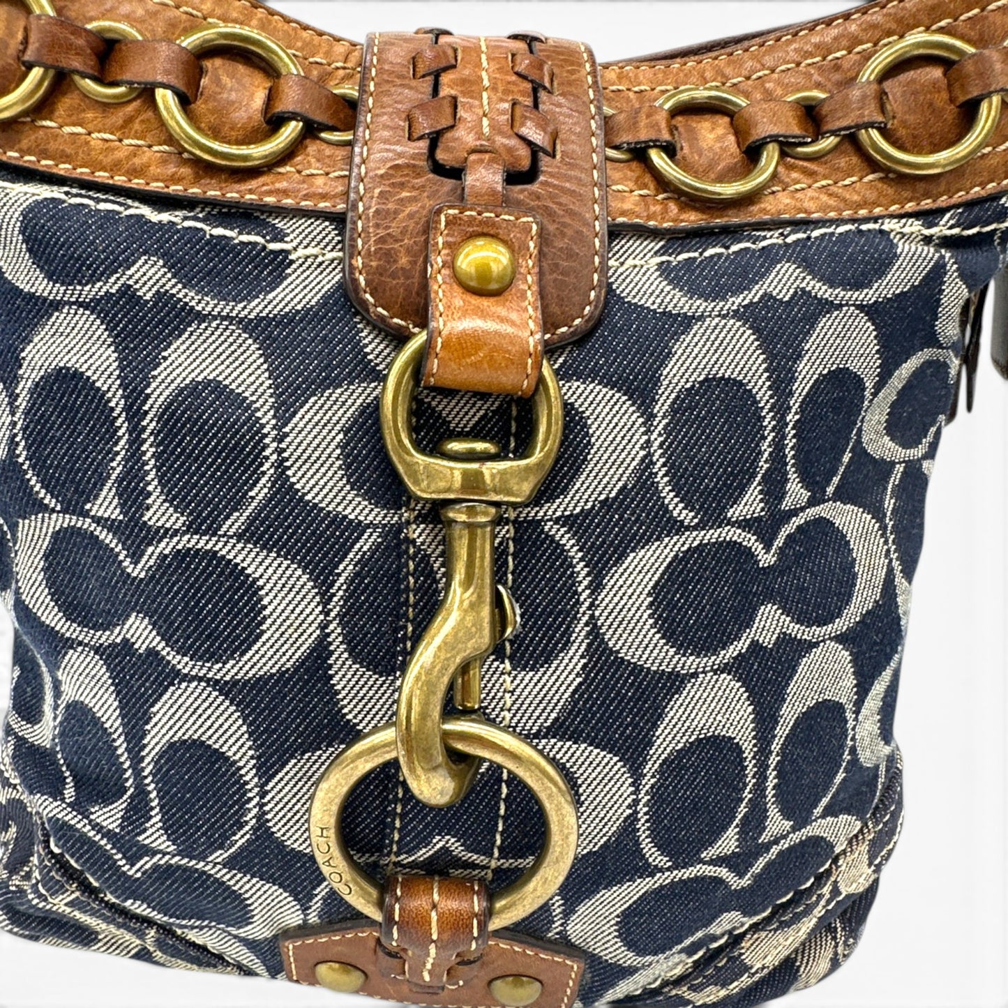 Vintage Coach 10405 Denim Shoulder Bag