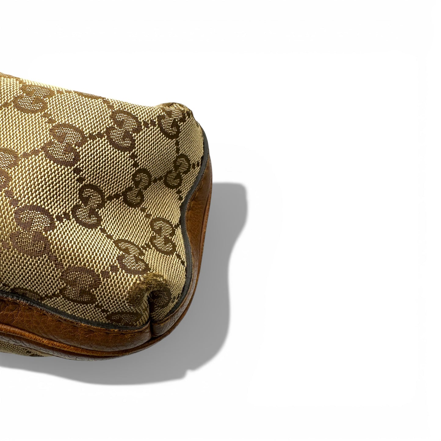 Vintage Gucci Bella GG Canvas Bamboo Handbag