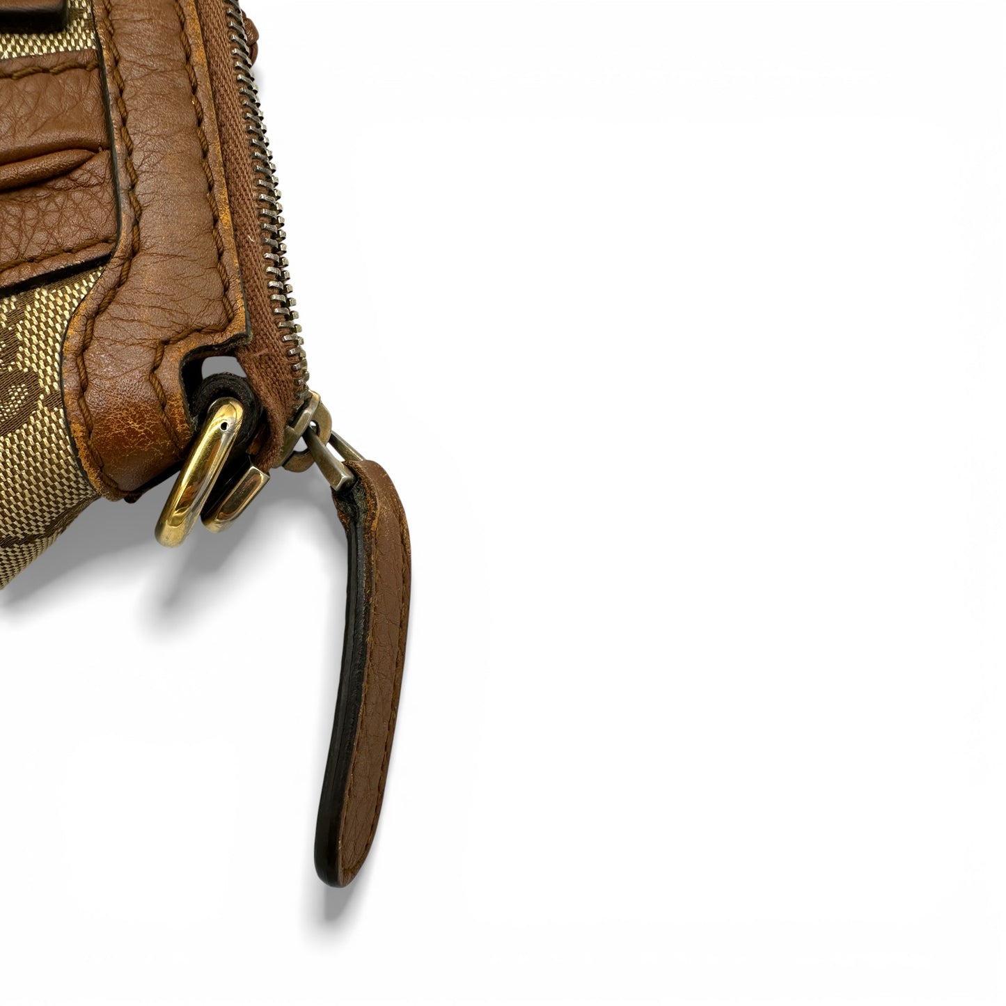 Vintage Gucci Bella GG Canvas Bamboo Handbag