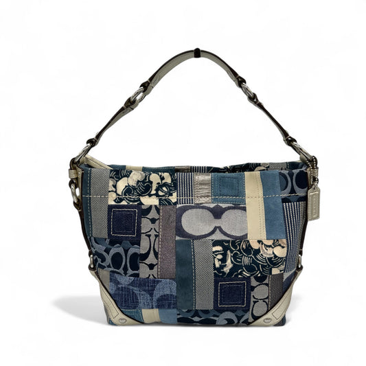Vintage Coach F13720 Denim Patchwork Carly Shoulder Bag
