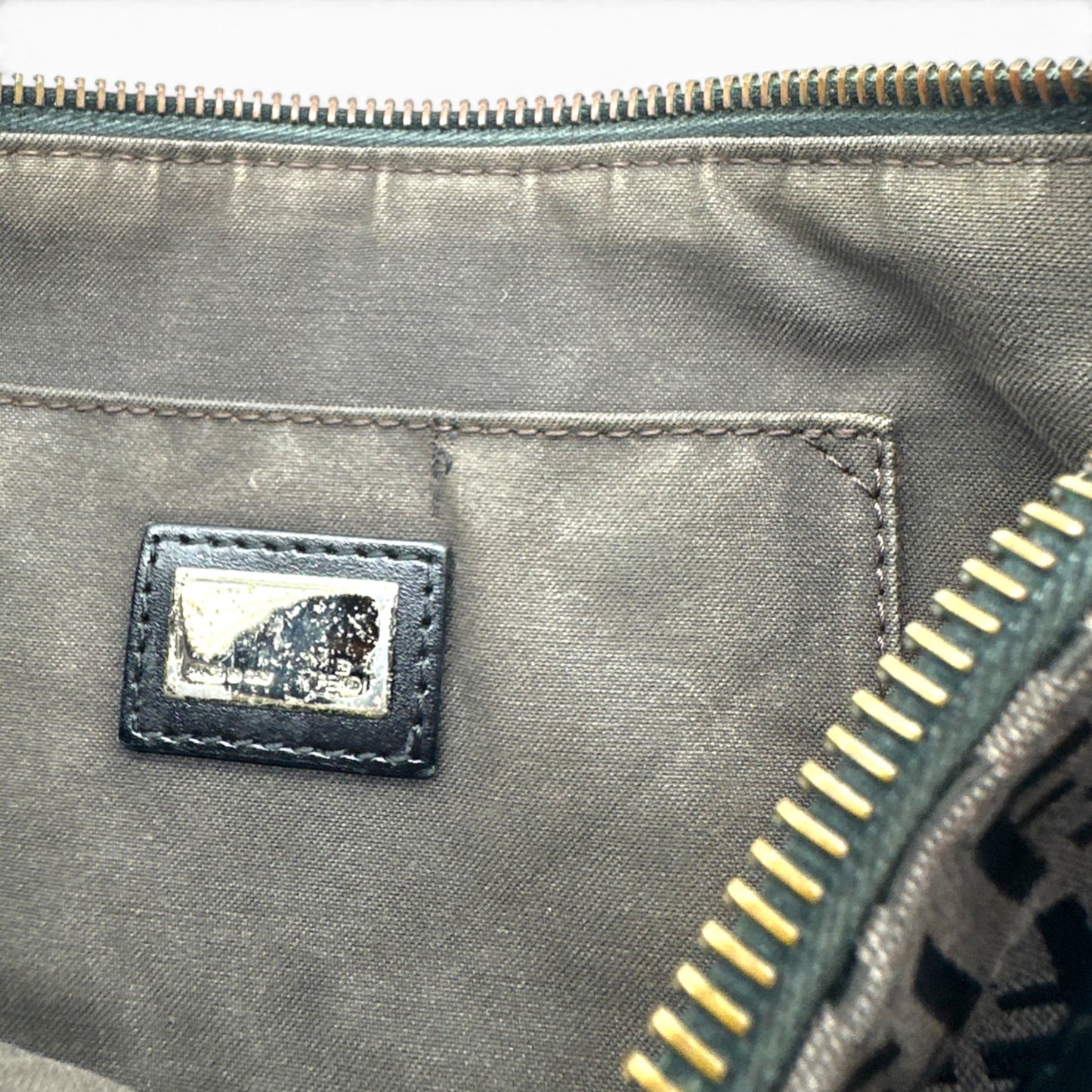 Vintage Fendi braune Zucchino Schultertasche