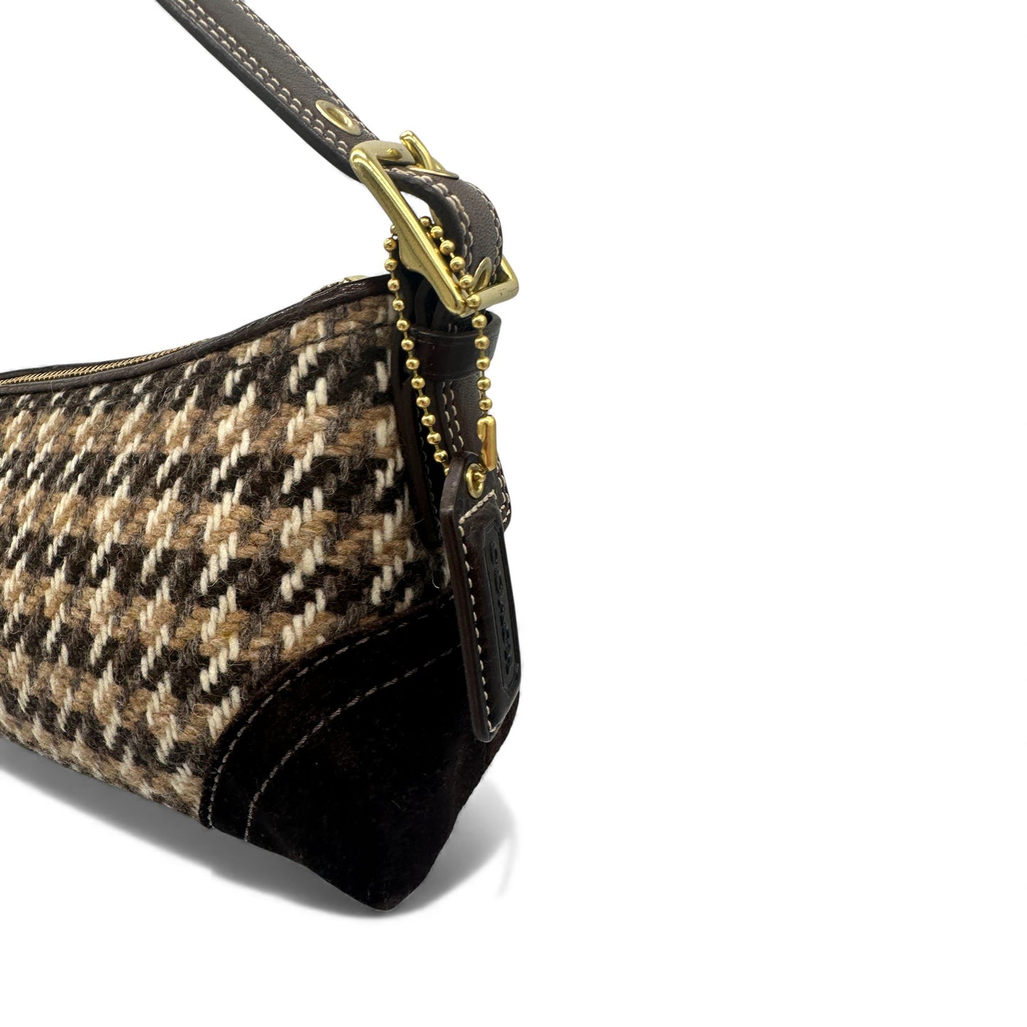 Vintage Coach F10202 Tweed Baguette Schultertasche