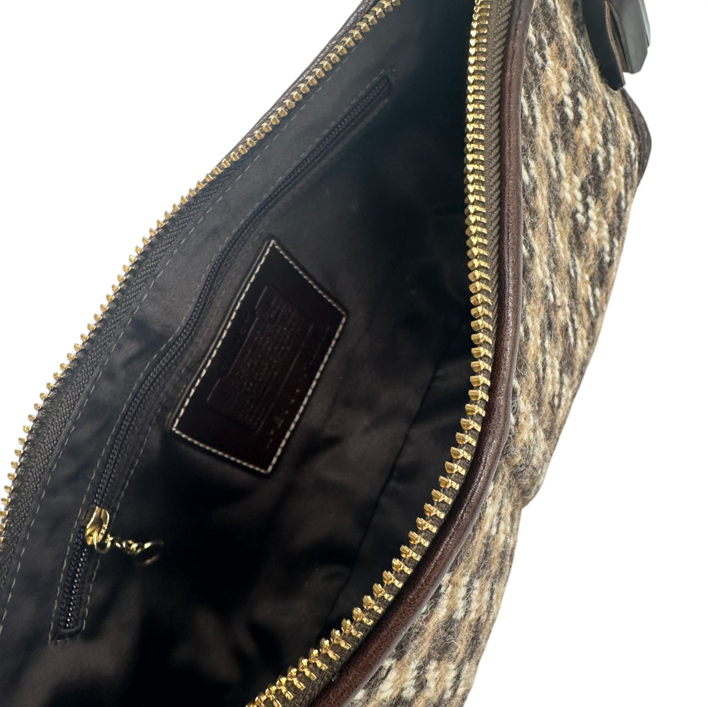 Vintage Coach F10202 Tweed Baguette Schultertasche