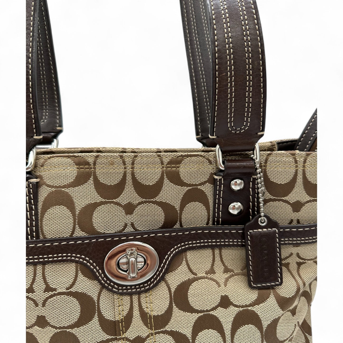 Vintage Coach F13973 Turnlock Tote Shoulder Bag