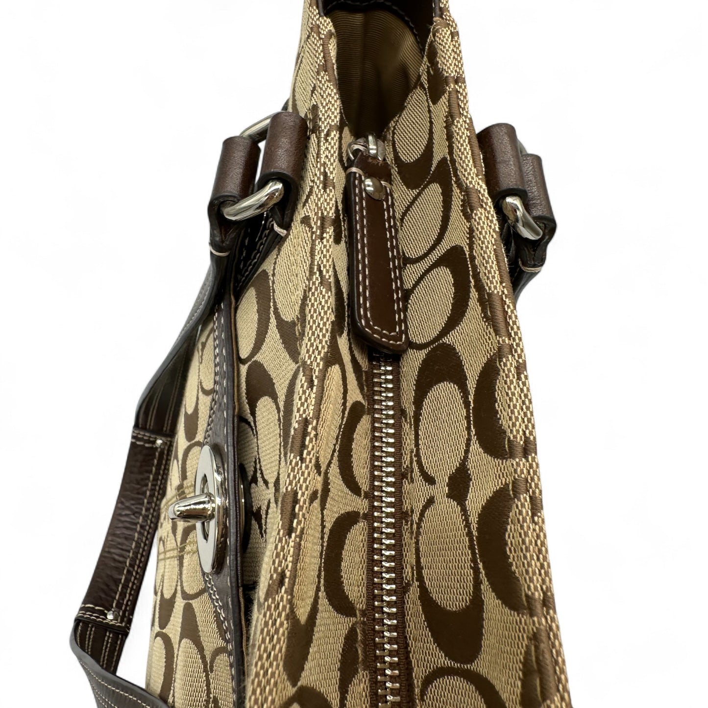 Vintage Coach F13973 Turnlock Tote Shoulder Bag